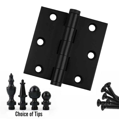 Door Hinge 3 x 3 Solid Brass – Black (US19)