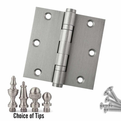 Door Hinge 3.5 x 3.5 Solid Brass Ball Bearing – Satin Nickel (US15)