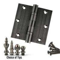 Door Hinge 3.5 x 3.5 Solid Brass Ball Bearing – Pewter (US17A)