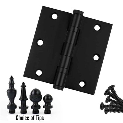 Door Hinge 3.5 x 3.5 Solid Brass Ball Bearing – Black (US19)