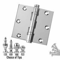 Door Hinge 3.5 x 3.5 Solid Brass Ball Bearing – Polished Chrome (US26)