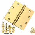 Door Hinge 5 x 5 Inch Solid Brass Ball Bearing – Polished Brass (US3)