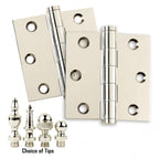 Door Hinge 3 x 3 Solid Brass – Polished Nickel (US14)