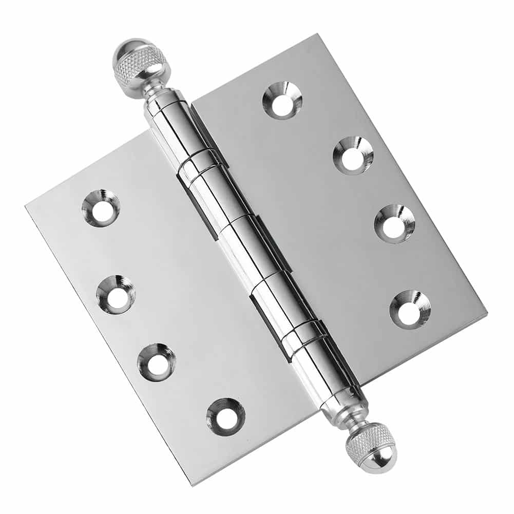 Door Hinge 4 x 4 Inch Solid Brass Ball Bearing – Polished Chrome (US26)