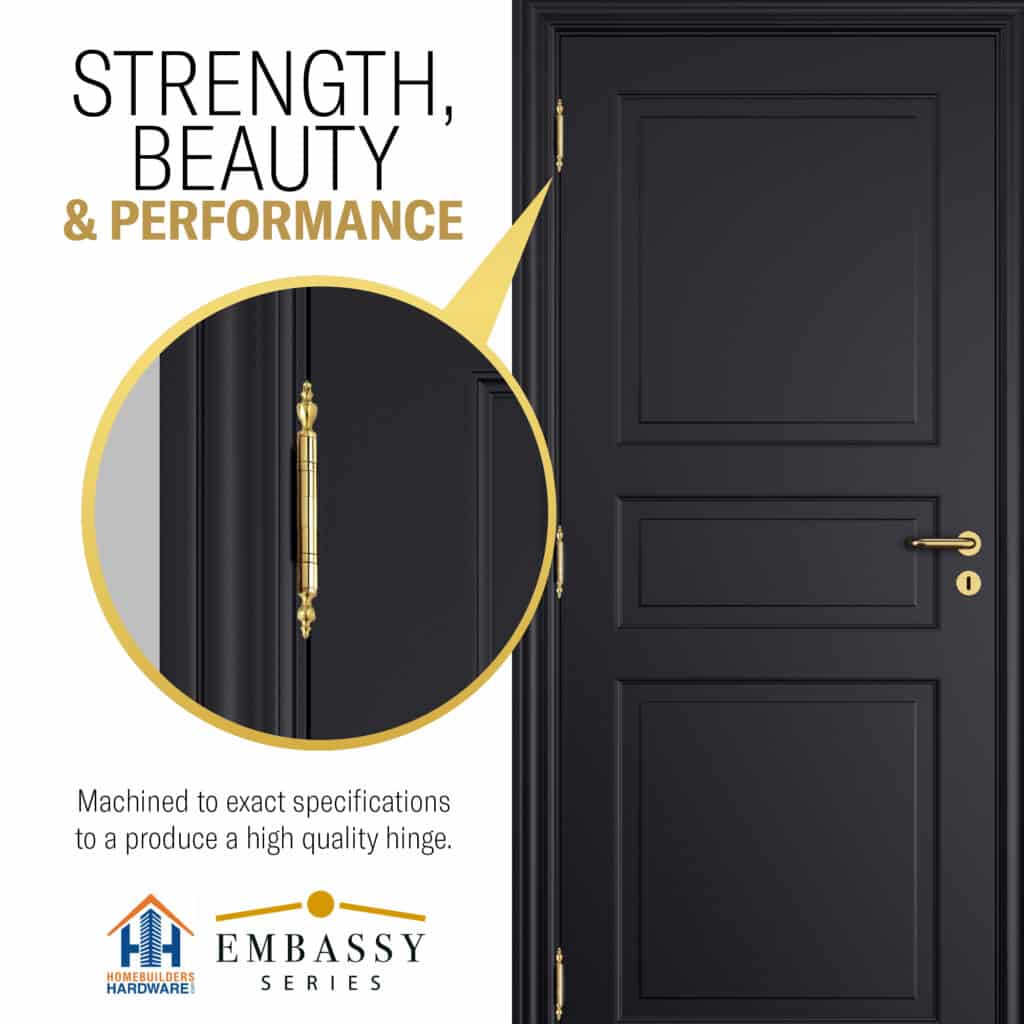 Door Hinge 3.5 x 3.5 Inch Solid Brass Ball Bearing – Polished Brass (US3)