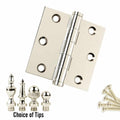 Door Hinge 3 x 3 Solid Brass – Polished Nickel (US14)