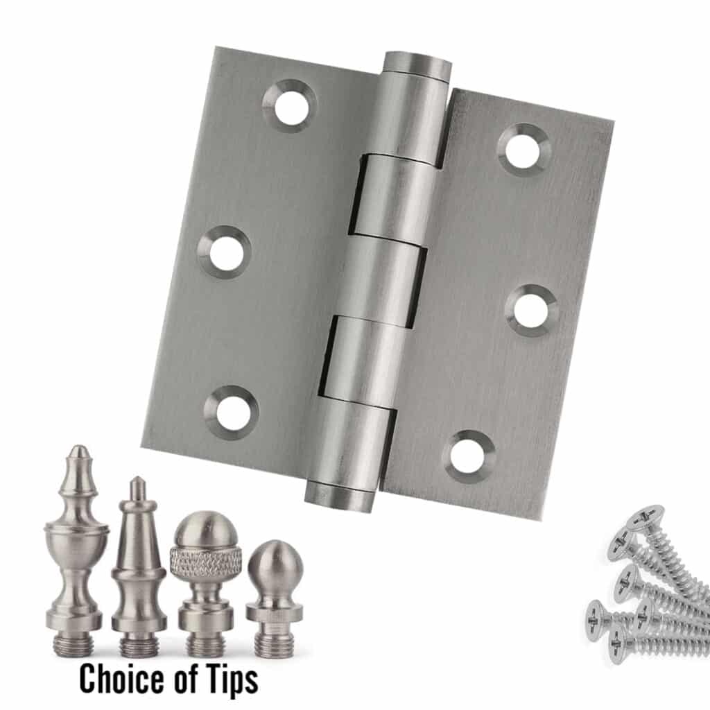 Door Hinge 3 x 3 Solid Brass – Satin Nickel (US15)