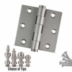 Door Hinge 3 x 3 Solid Brass – Satin Nickel (US15)