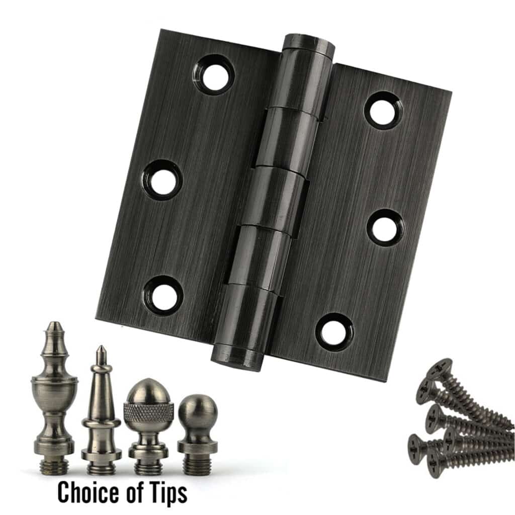Door Hinge 3 x 3 Solid Brass – Pewter (US17A)