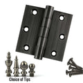 Door Hinge 3 x 3 Solid Brass – Pewter (US17A)