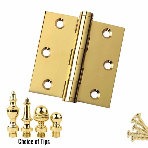 Door Hinge 3 x 3 Solid Brass – Polished Brass (US3)