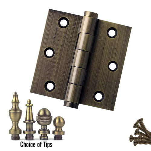 Door Hinge 3 x 3 Solid Brass – Antique Brass (US5)