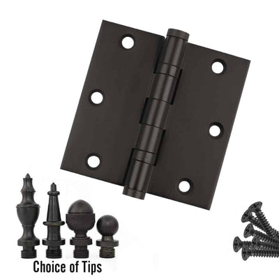 Door Hinge 3.5 x 3.5 Solid Brass Ball Bearing – Oil Rubbed Bronze (US10B)