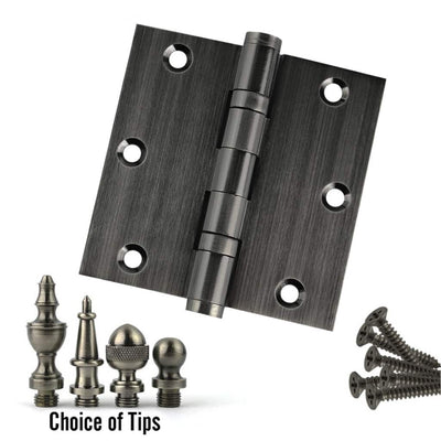 Door Hinge 3.5 x 3.5 Solid Brass Ball Bearing – Pewter (US17A)