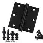 Door Hinge 3.5 x 3.5 Solid Brass Ball Bearing – Black (US19)