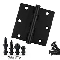 Door Hinge 3.5 x 3.5 Solid Brass Ball Bearing – Black (US19)