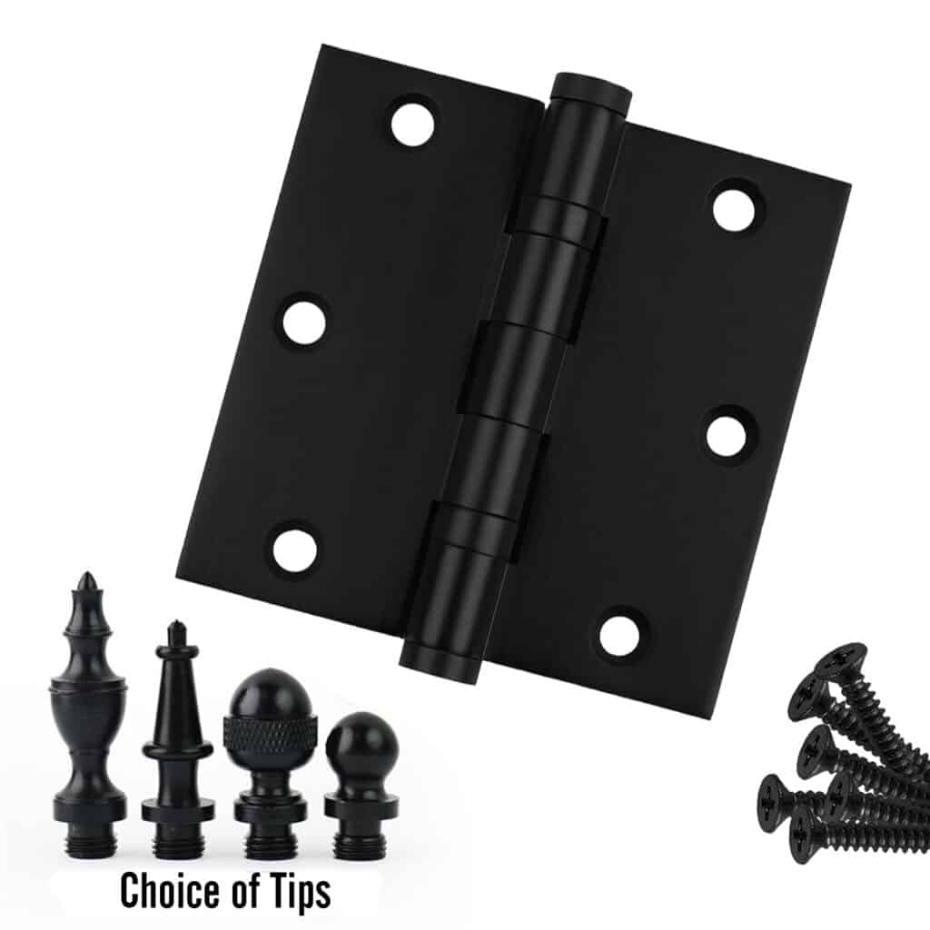 Door Hinge 3.5 x 3.5 Solid Brass Ball Bearing – Black (US19)