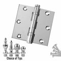 Door Hinge 3.5 x 3.5 Solid Brass Ball Bearing – Polished Chrome (US26)