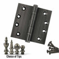 Door Hinge 4 x 4 Inch Solid Brass Ball Bearing – Pewter (US17A)