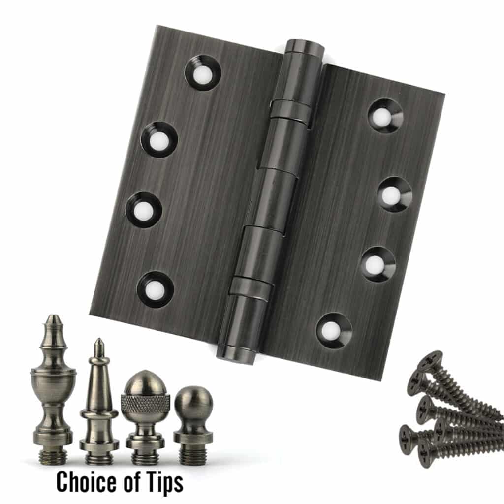 Door Hinge 4 x 4 Inch Solid Brass Ball Bearing – Pewter (US17A)