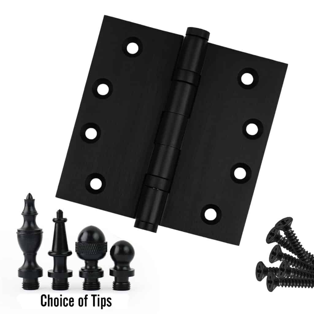 Door Hinge 4 x 4 Inch Solid Brass Ball Bearing – Black (US19)