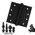 Door Hinge 4 x 4 Inch Solid Brass Ball Bearing – Black (US19)
