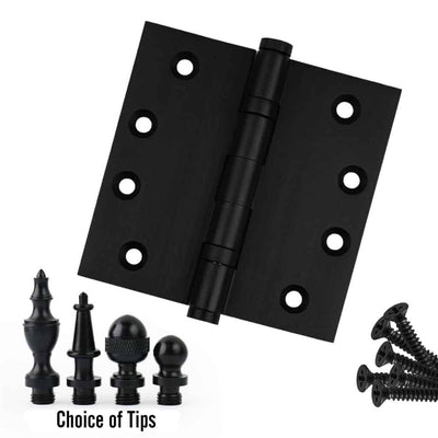 Door Hinge 4 x 4 Inch Solid Brass Ball Bearing – Black (US19)