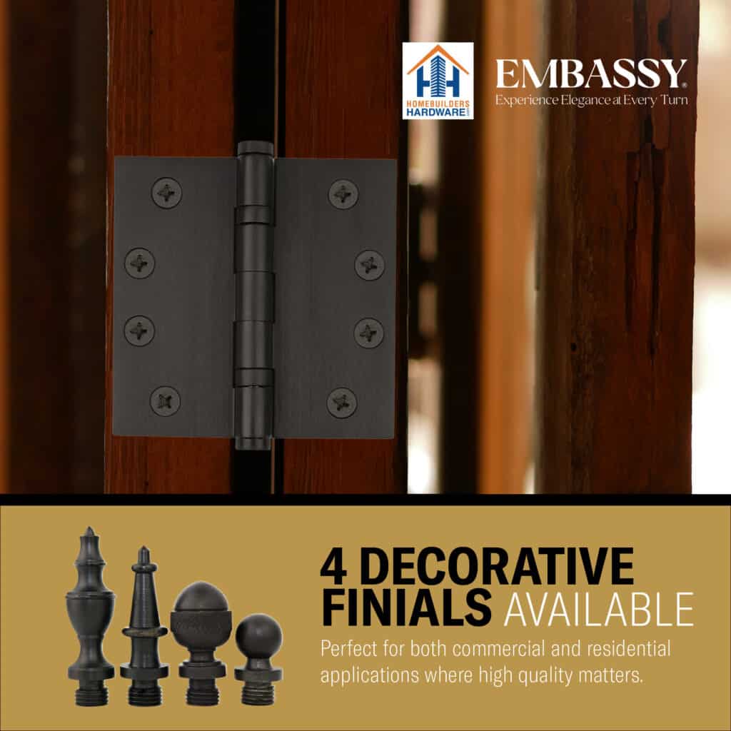 Door Hinge 4 x 4 Inch Solid Brass Ball Bearing – Oil Rubbed Bronze (US10B)