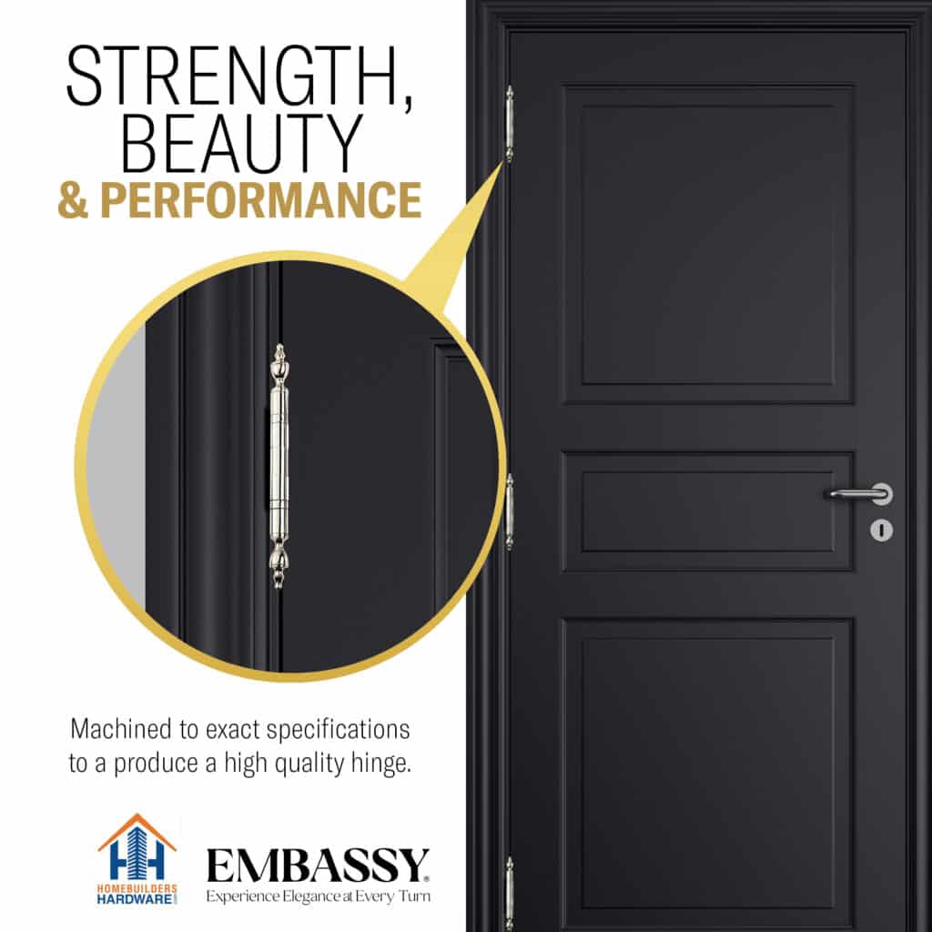 Door Hinge 3 x 3 Solid Brass – Polished Nickel (US14)