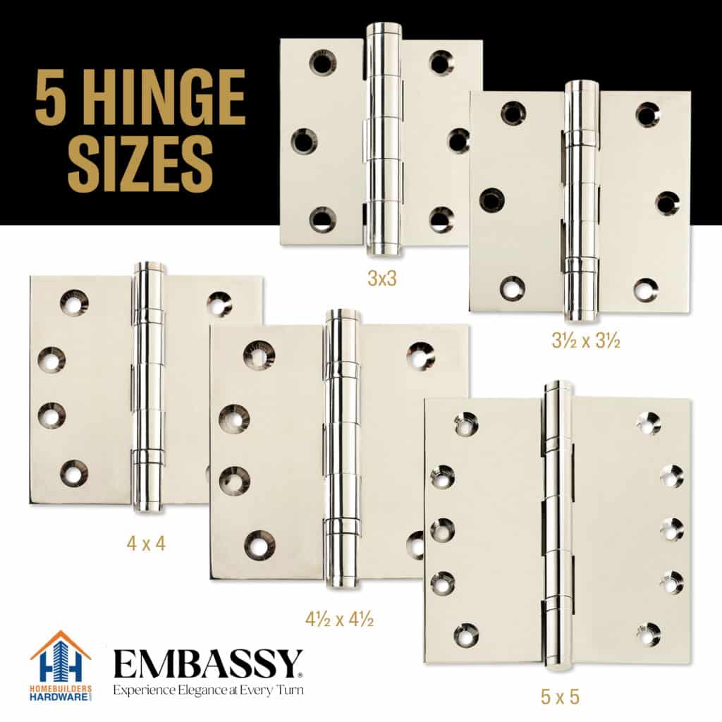 Door Hinge 3.5 x 3.5 Solid Brass Ball Bearing – Polished Nickel (US14)