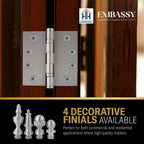 Door Hinge 3.5 x 3.5 Solid Brass Ball Bearing – Satin Nickel (US15)