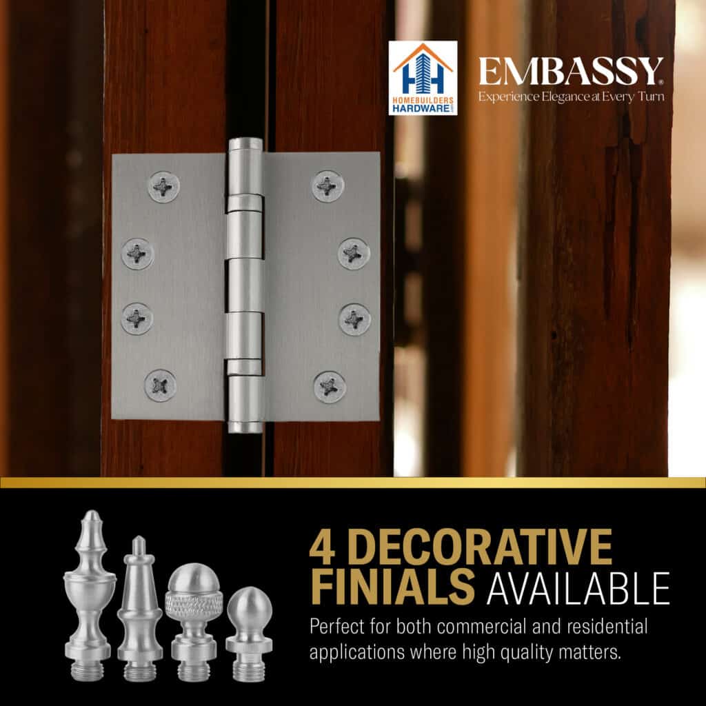 Door Hinge 3 x 3 Solid Brass – Satin Nickel (US15)