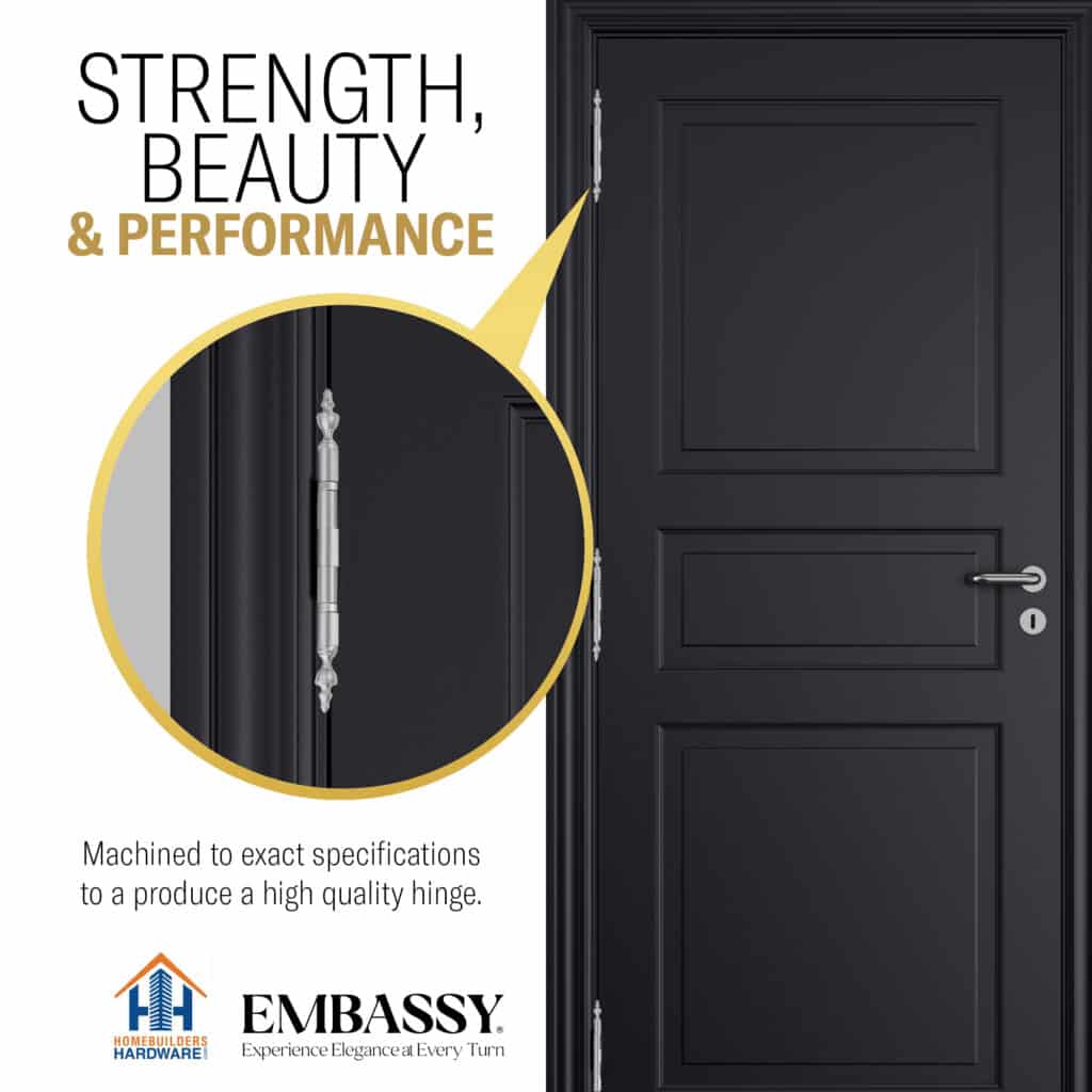 Door Hinge 3 x 3 Solid Brass – Satin Nickel (US15)