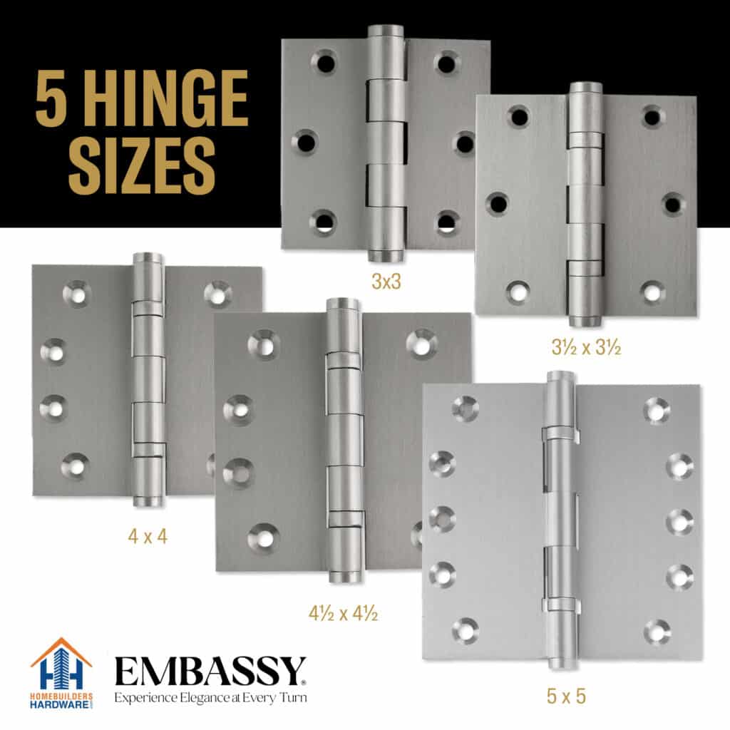 Door Hinge 3 x 3 Solid Brass – Satin Nickel (US15)