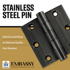 Door Hinge 3 x 3 Solid Brass – Pewter (US17A)