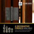 Door Hinge 4 x 4 Inch Solid Brass Ball Bearing – Pewter (US17A)