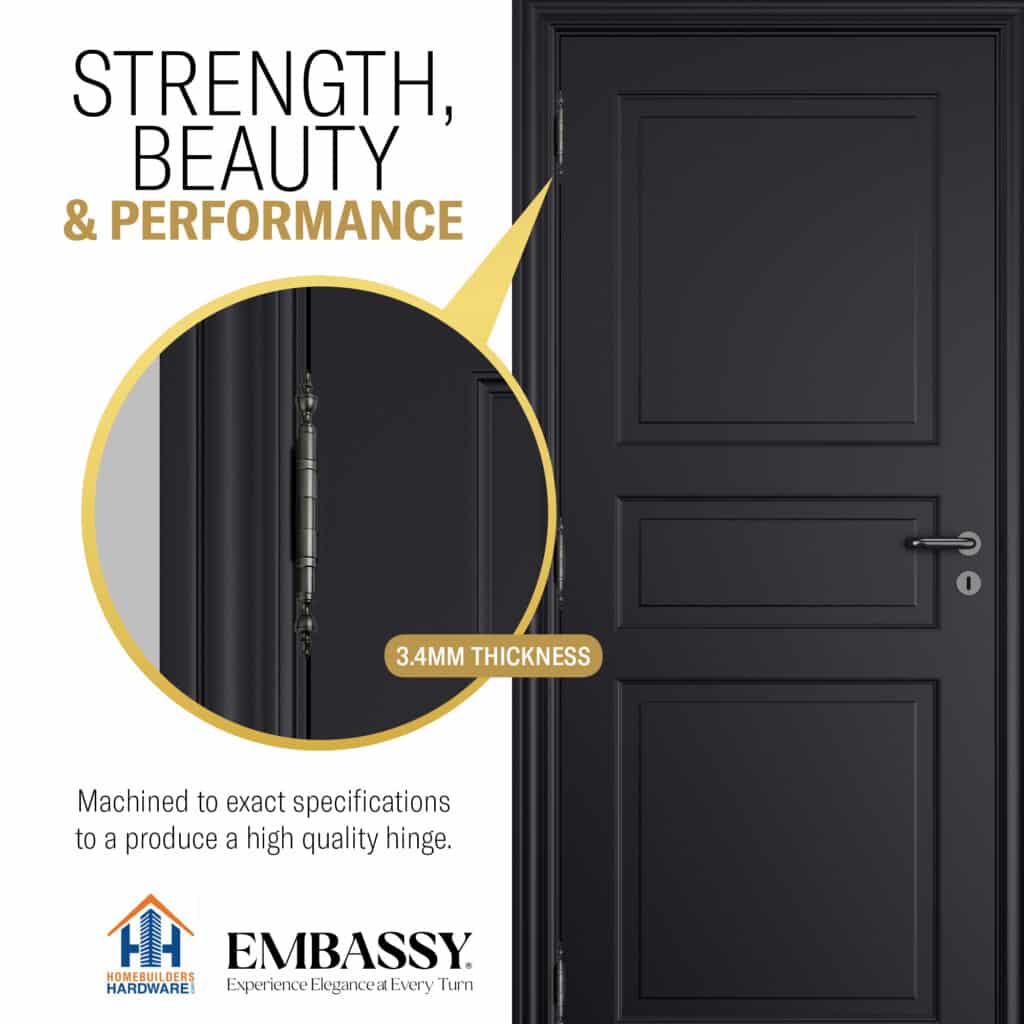 Door Hinge 4 x 4 Inch Solid Brass Ball Bearing – Pewter (US17A)