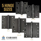 Door Hinge 4 x 4 Inch Solid Brass Ball Bearing – Pewter (US17A)
