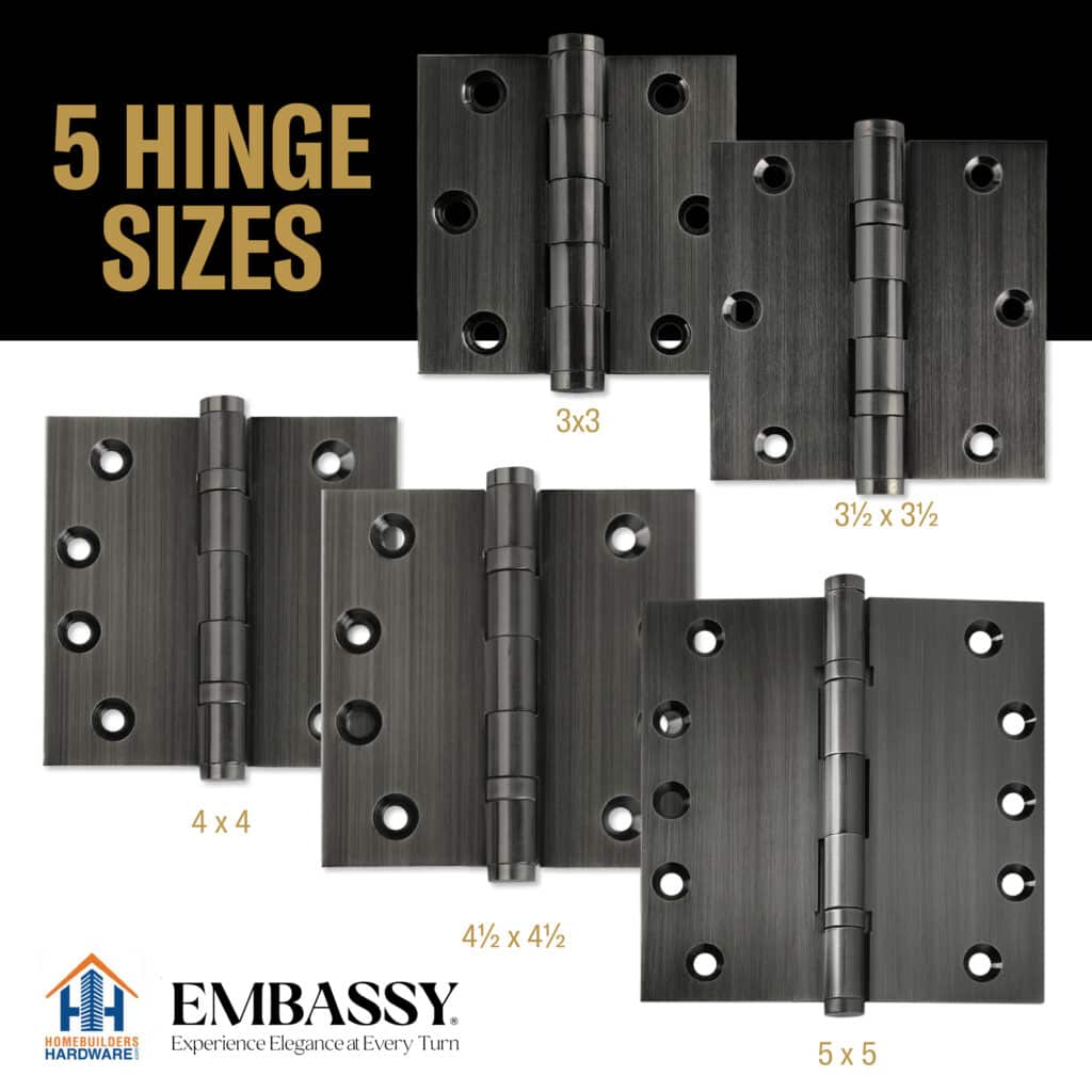 Door Hinge 3 x 3 Solid Brass – Pewter (US17A)