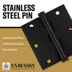 Door Hinge 3 x 3 Solid Brass – Black (US19)