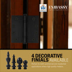Door Hinge 3.5 x 3.5 Solid Brass Ball Bearing – Black (US19)