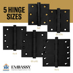 Door Hinge 3.5 x 3.5 Solid Brass Ball Bearing – Black (US19)