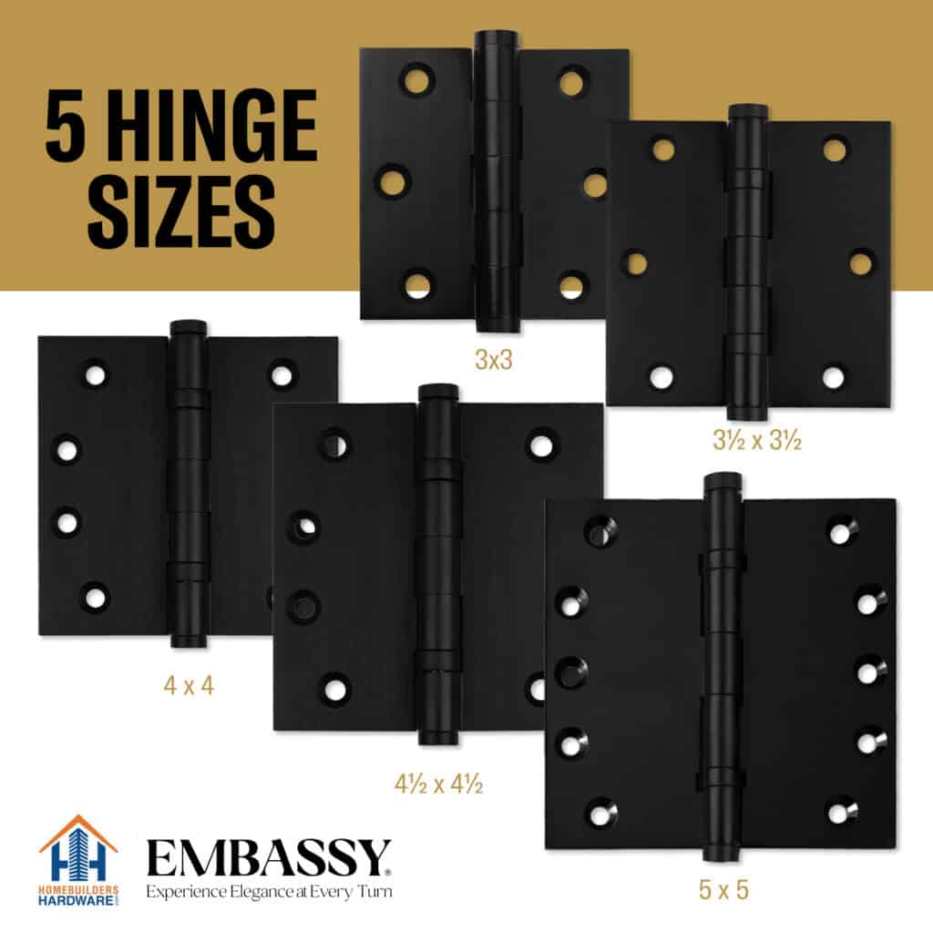 Door Hinge 4 x 4 Inch Solid Brass Ball Bearing – Black (US19)