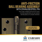 Door Hinge 3 x 3 Solid Brass – Antique Brass (US5)