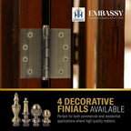 Door Hinge 4 x 4 Inch Solid Brass Ball Bearing – Antique Brass (US5)