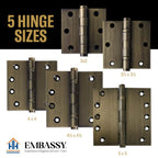 Door Hinge 3.5 x 3.5 Inch Solid Brass Ball Bearing – Antique Brass (US5)