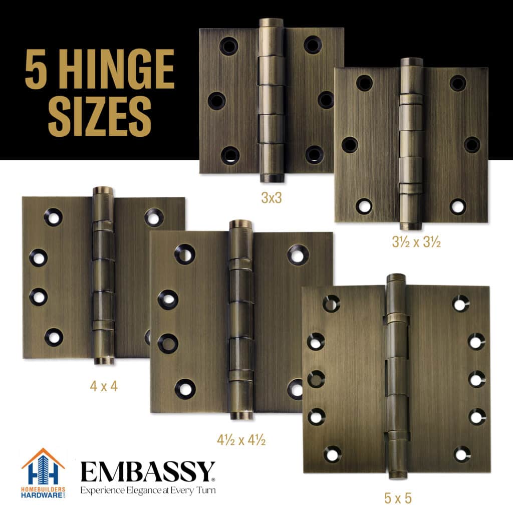 Door Hinge 4 x 4 Inch Solid Brass Ball Bearing – Antique Brass (US5)